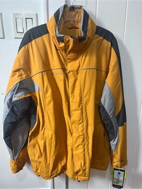 Columbia Men's Yellow and Gray Ski Jacket Size XL